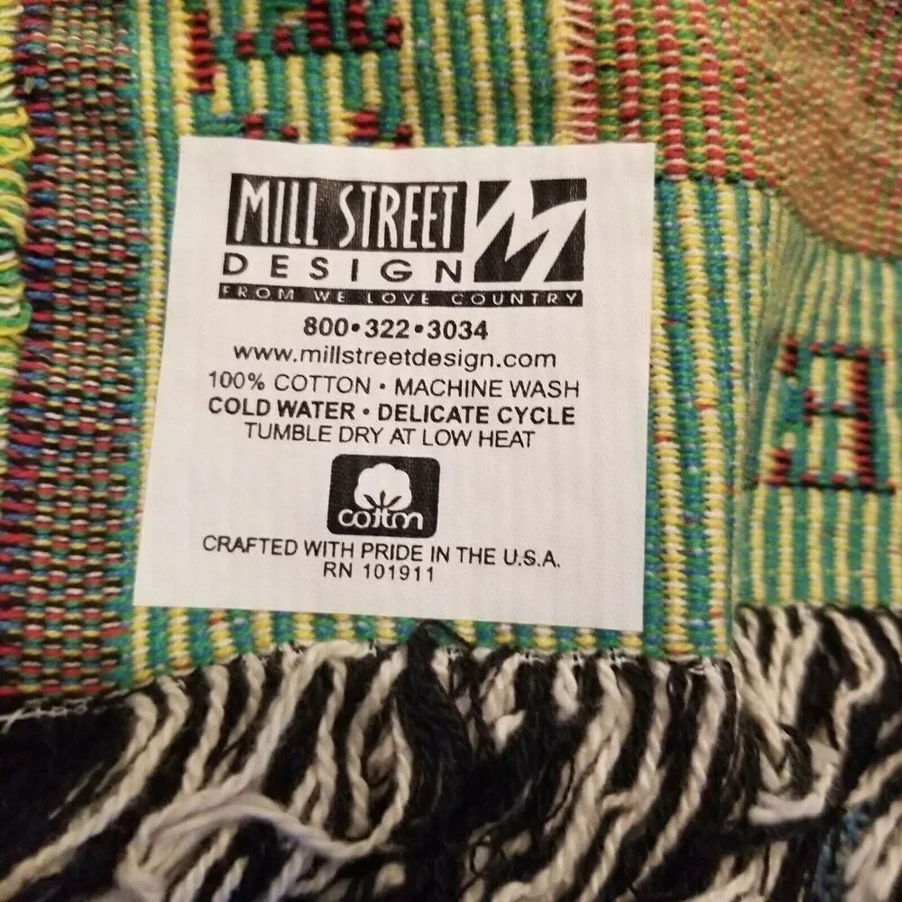 Vintage Cotton Tapestry Throw Blanket Boston Local 6 Fenway Park New